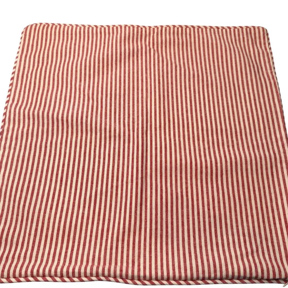 Pottery Barn red white stripe throw pillow covers linen blend 20x20 cottage core